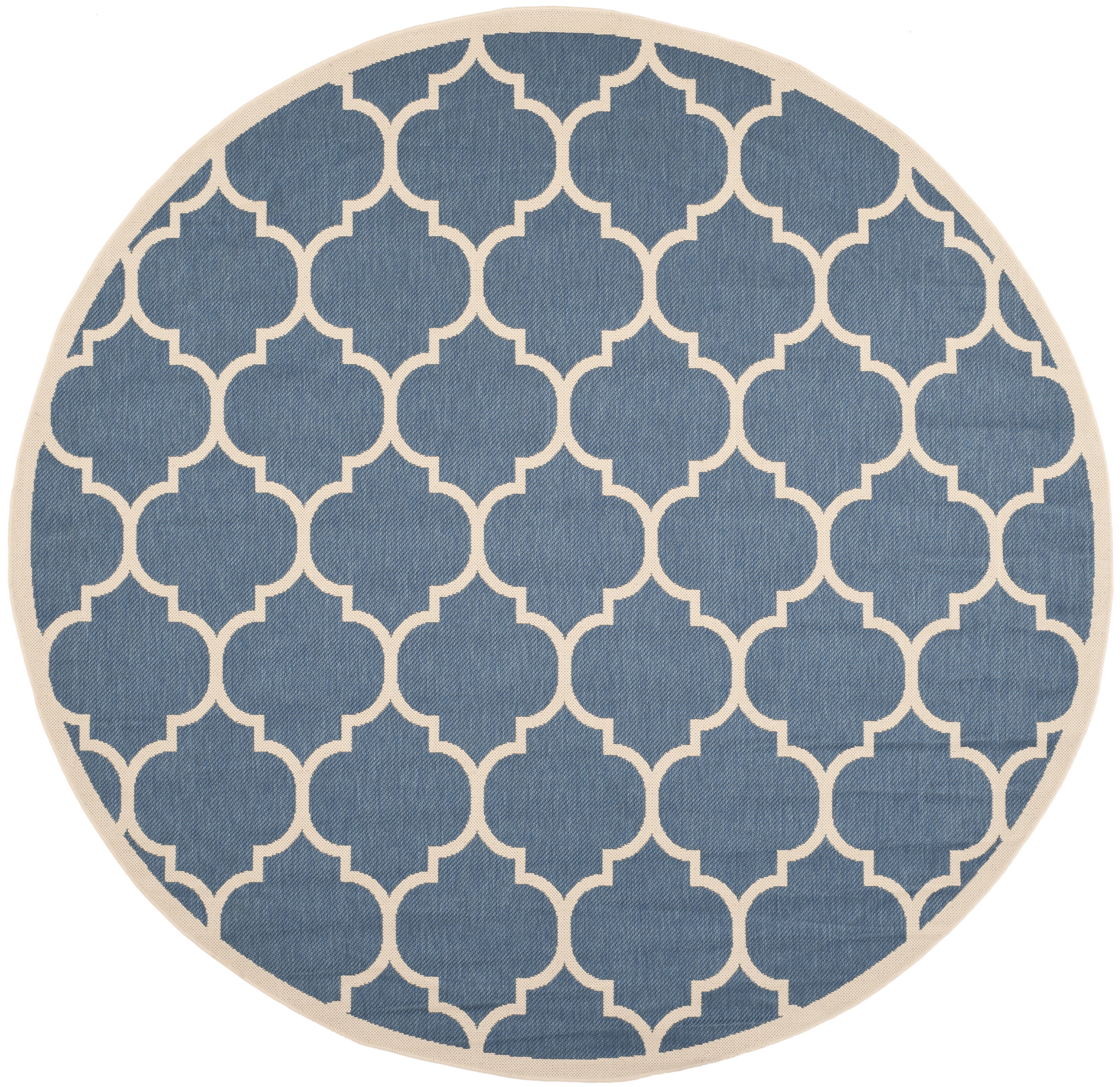 Safavieh Courtyard Alyssa Geometric Indoor/Outdoor Area Rug, Blue/Beige, 7'10" x 7'10" Round