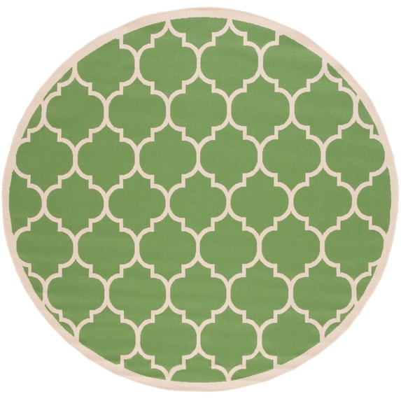 Safavieh Courtyard Alyssa Geometric Indoor/Outdoor Area Rug, Green/Beige, 7'10" x 7'10" Round