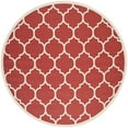 thumbnail image 1 of Safavieh Courtyard Alyssa Geometric Indoor/Outdoor Area Rug, Red/Bone, 7'10" x 7'10" Round, 1 of 13