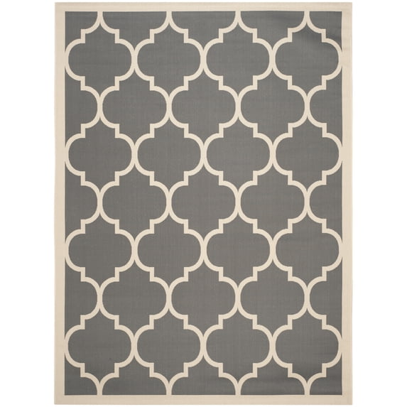Safavieh Courtyard Alyssa Geometric Indoor/Outdoor Area Rug, Anthracite/Beige, 9' x 12'