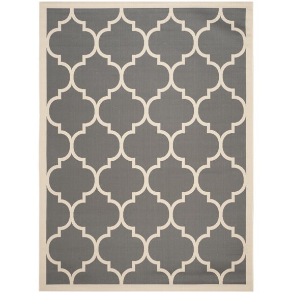 Safavieh Courtyard Alyssa Geometric Indoor/Outdoor Area Rug, Anthracite/Beige, 9' x 12'