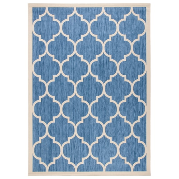 Safavieh Courtyard Alyssa Geometric Indoor/Outdoor Area Rug, Blue/Beige, 9' x 12'