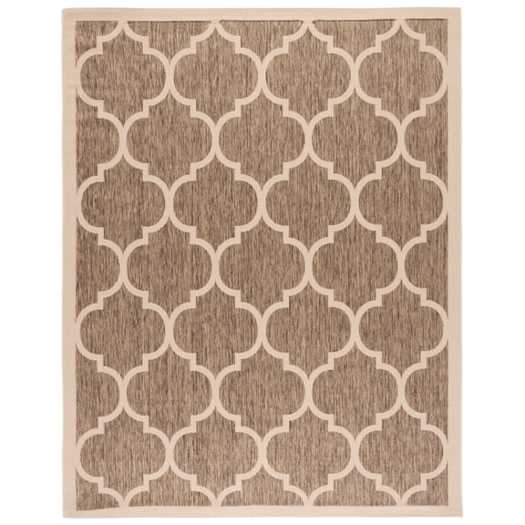 Safavieh Courtyard Alyssa Geometric Indoor/Outdoor Area Rug, Brown/Bone, 9' x 12'