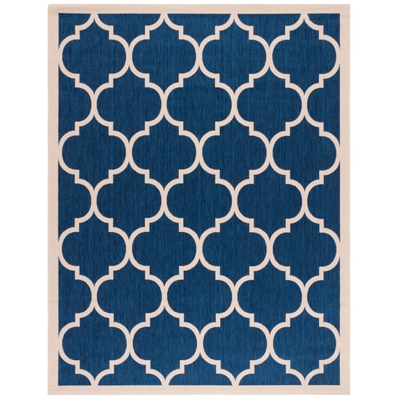 Safavieh Courtyard Alyssa Geometric Indoor/Outdoor Area Rug, Navy/Beige, 9' x 12'
