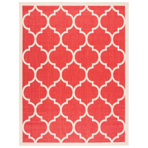 Safavieh Courtyard Alyssa Geometric Indoor/Outdoor Area Rug, Red/Bone, 9' x 12'
