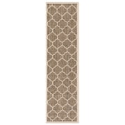 Safavieh Courtyard Alyssa Geometric Indoor/Outdoor Runner Rug, Brown/Bone, 2'3" x 10'