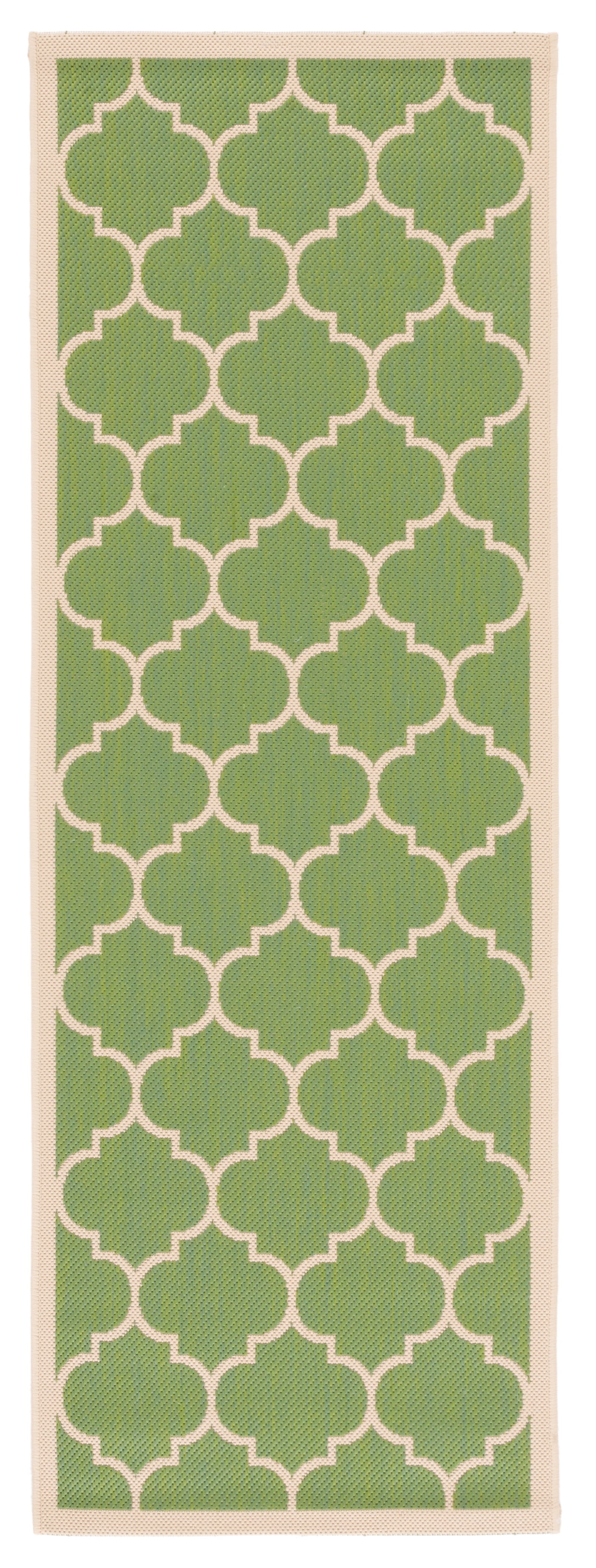 Safavieh Courtyard Alyssa Geometric Indoor/Outdoor Runner Rug, Green/Beige, 2'3" x 10'
