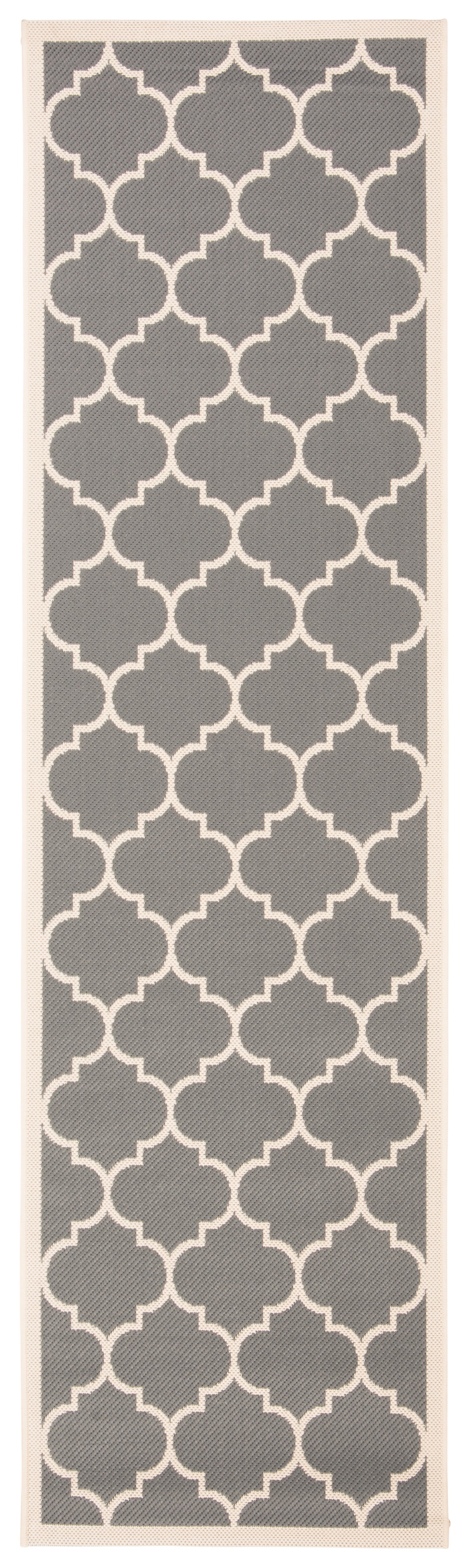 Safavieh Courtyard Alyssa Geometric Indoor/Outdoor Runner Rug, Anthracite/Beige, 2'3" x 8'