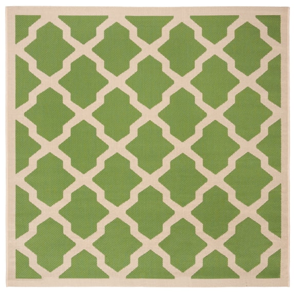 Safavieh Courtyard Amber Geometric Indoor/Outdoor Area Rug, Green/Beige, 4' x 4' Square
