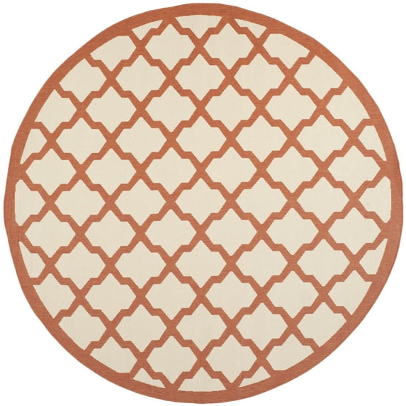 Safavieh Courtyard Amber Geometric Indoor/Outdoor Area Rug, Beige/Terracotta, 7'10" x 7'10" Round