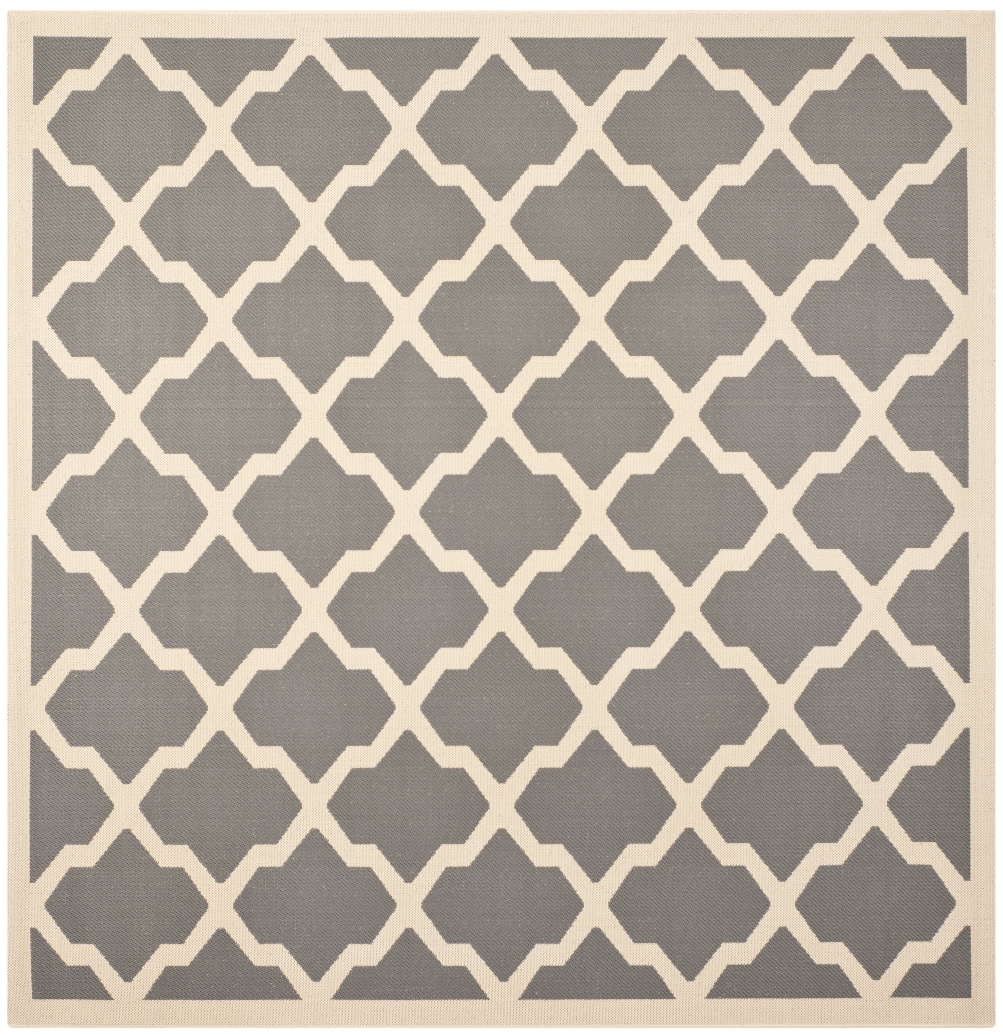 Safavieh Courtyard Amber Geometric Indoor/Outdoor Area Rug, Anthracite/Beige, 7'10" x 7'10" Square