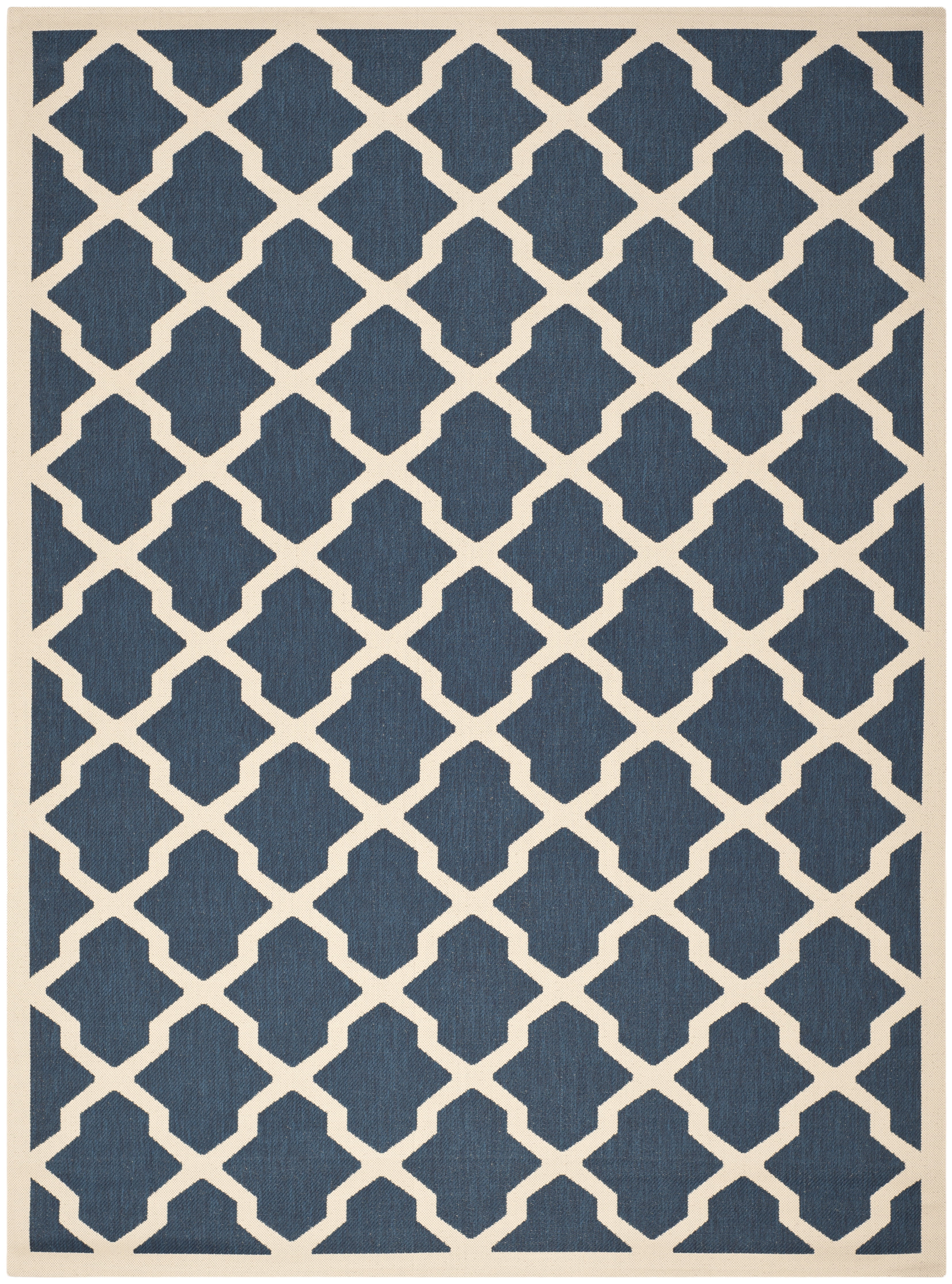 Safavieh Courtyard Amber Geometric Indoor/Outdoor Area Rug, Navy/Beige, 8' x 11'