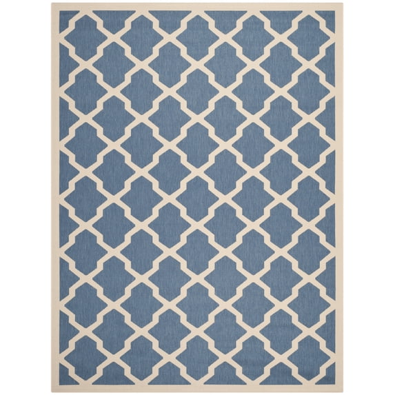 Safavieh Courtyard Amber Geometric Indoor/Outdoor Area Rug, Blue/Beige, 9' x 12'