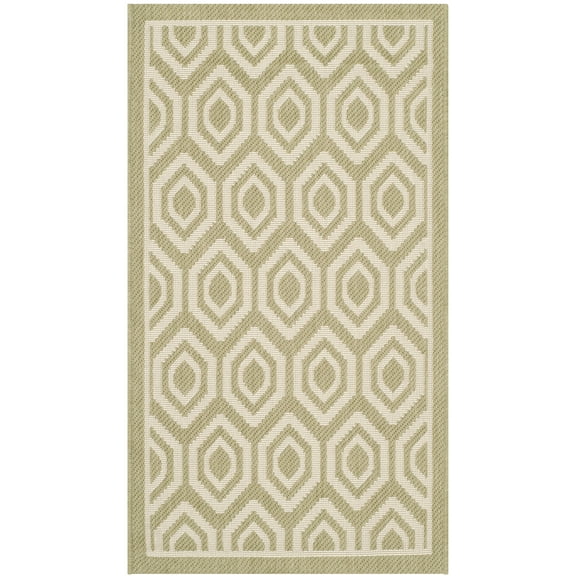 Safavieh Courtyard Amelia Geometric Indoor/Outdoor Area Rug, 2' x 3'7", Green/Beige