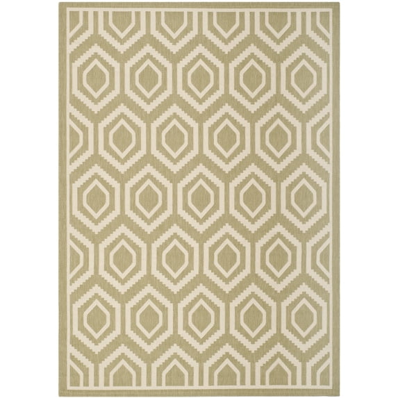 Safavieh Courtyard Amelia Geometric Indoor/Outdoor Area Rug, Green/Beige, 4' x 5'7"