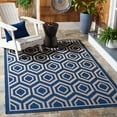 thumbnail image 1 of Safavieh Courtyard Amelia Geometric Indoor/Outdoor Area Rug, Navy/Beige, 5'3" x 7'7", 1 of 14