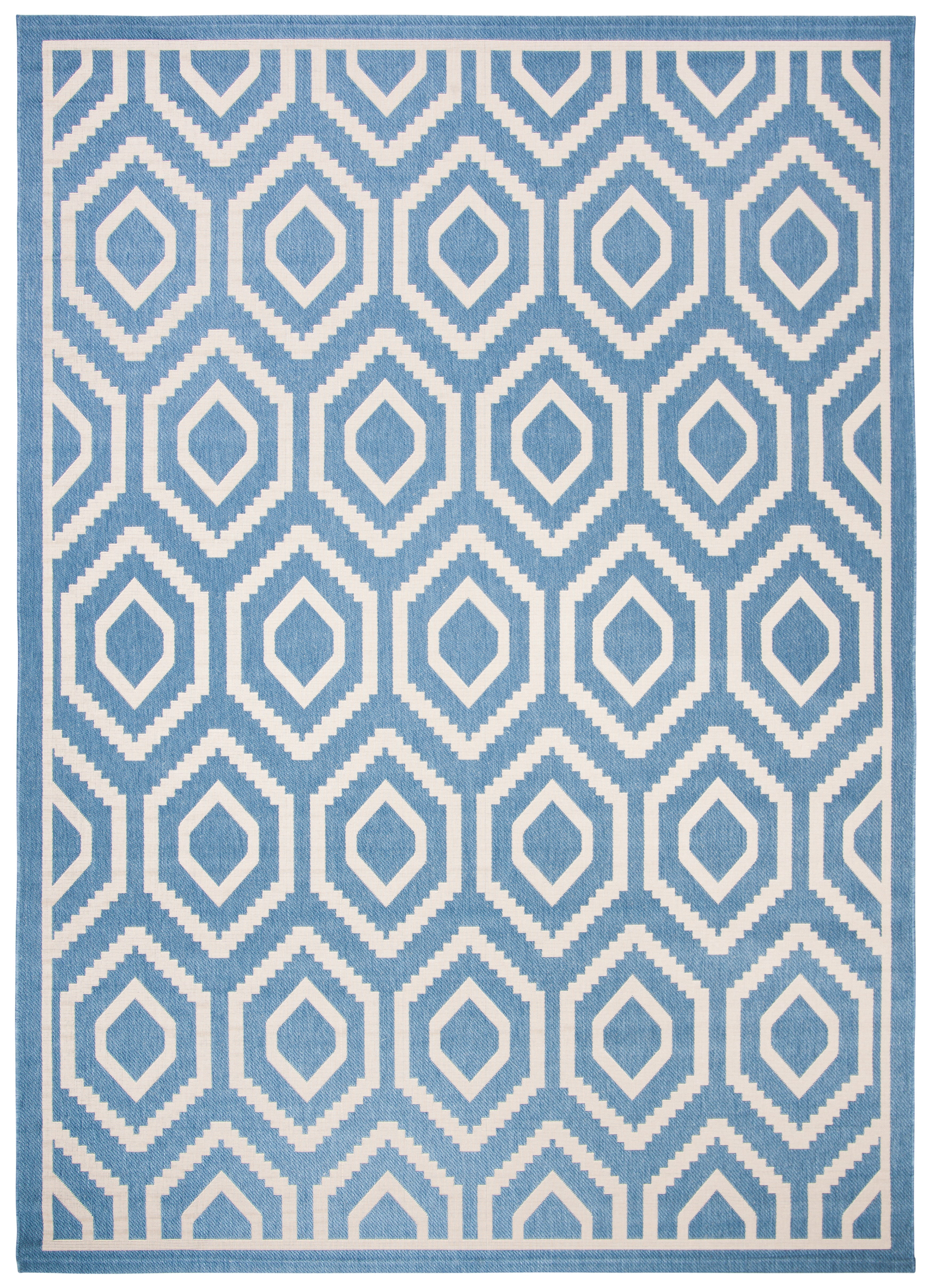 Safavieh Courtyard Amelia Geometric Indoor/Outdoor Area Rug, Blue/Beige, 8' x 11'