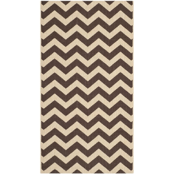 Safavieh Courtyard Bailey Chevron Indoor/Outdoor Area Rug, Dark Brown, 2'7" x 5'