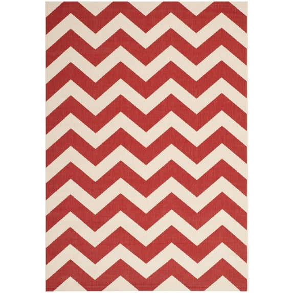 Safavieh Courtyard Bailey Chevron Indoor/Outdoor Area Rug, Red, 2'7" x 5'