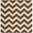 thumbnail image 1 of Safavieh Courtyard Bailey Chevron Indoor/Outdoor Area Rug, Dark Brown, 4' x 4' Square, 1 of 10
