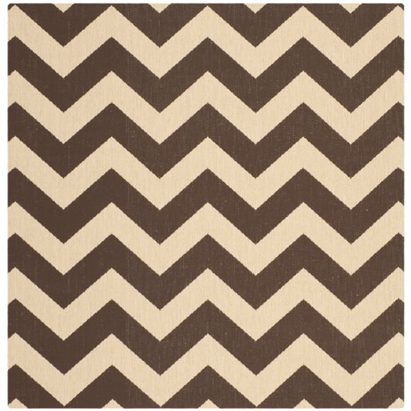 Safavieh Courtyard Bailey Chevron Indoor/Outdoor Area Rug, Dark Brown, 4' x 4' Square