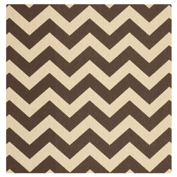 Safavieh Courtyard Bailey Chevron Indoor/Outdoor Area Rug, 4' x 4' Square, Dark Brown