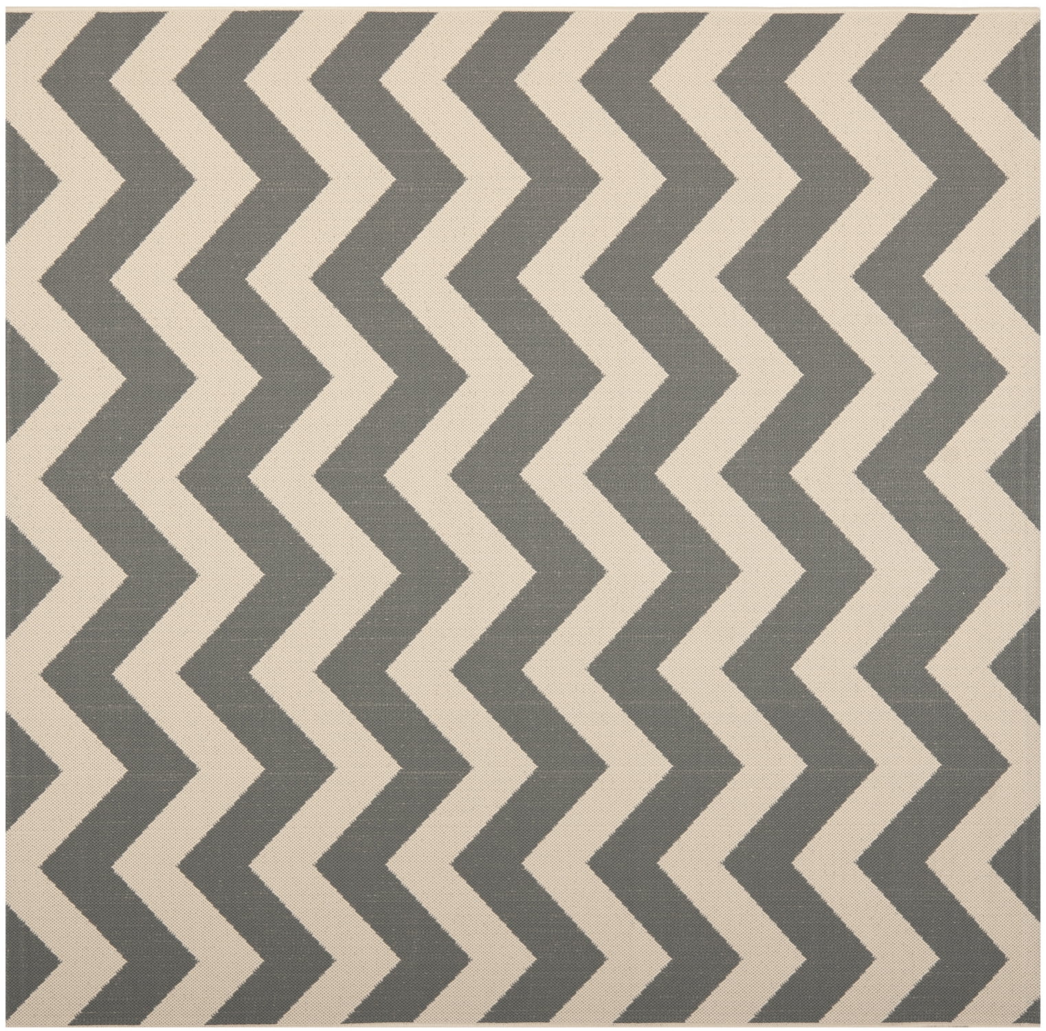 Safavieh Courtyard Bailey Chevron Indoor/Outdoor Area Rug, Gray/Beige, 5'3" x 5'3" Square