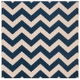 thumbnail image 1 of Safavieh Courtyard Bailey Chevron Indoor/Outdoor Area Rug, Navy/Beige, 5'3" x 5'3" Square, 1 of 12
