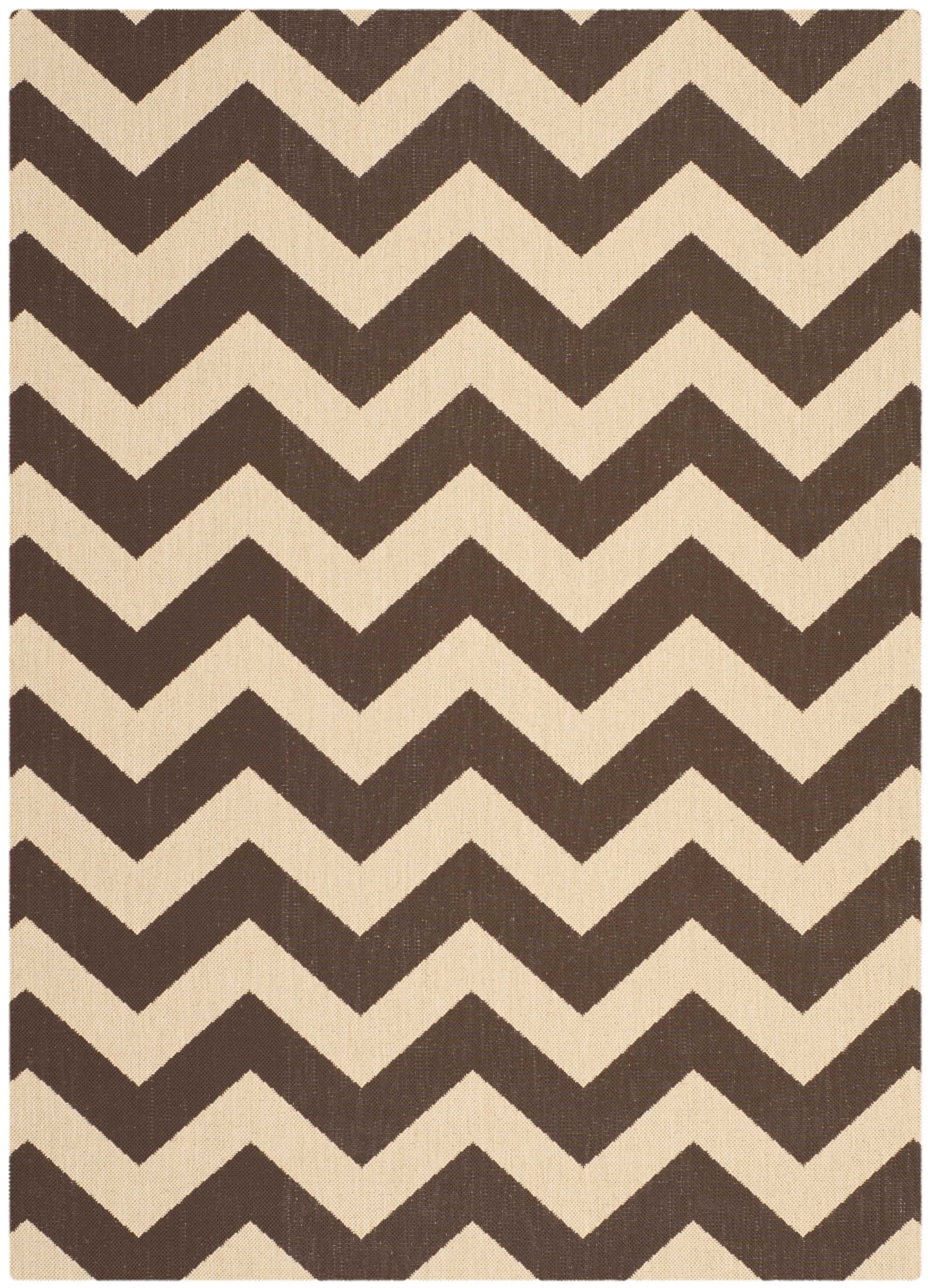 Safavieh Courtyard Bailey Chevron Indoor/Outdoor Area Rug, Dark Brown, 5'3" x 7'7"