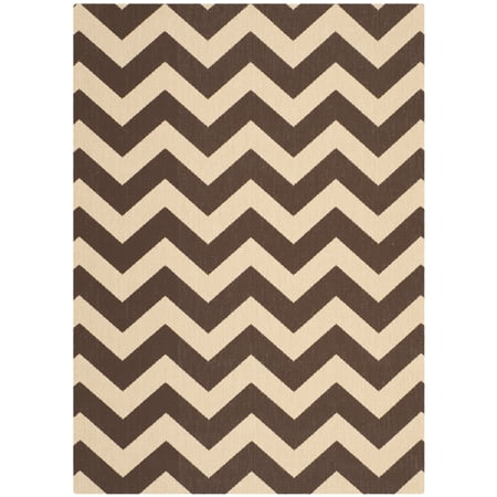 Safavieh Courtyard Bailey Chevron Indoor/Outdoor Area Rug, Dark Brown, 5'3" x 7'7"