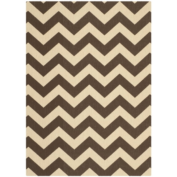 Safavieh Courtyard Bailey Chevron Indoor/Outdoor Area Rug, Dark Brown, 5'3" x 7'7"