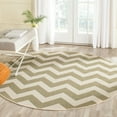 thumbnail image 1 of Safavieh Courtyard Bailey Chevron Indoor/Outdoor Area Rug, 6'7" x 6'7" Round, Green/Beige, 1 of 7