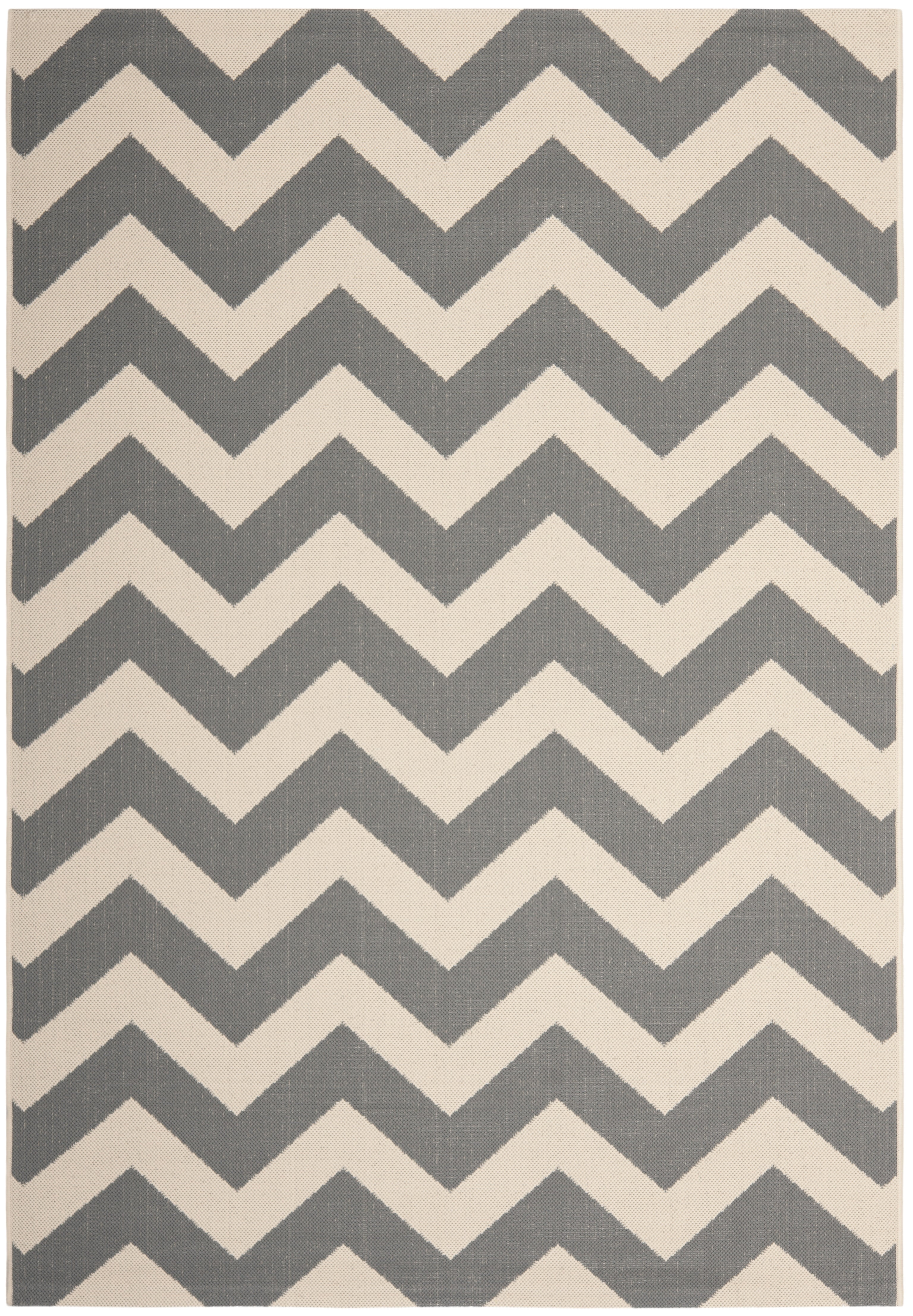 Safavieh Courtyard Bailey Chevron Indoor/Outdoor Area Rug, Gray/Beige, 6'7" x 9'6"