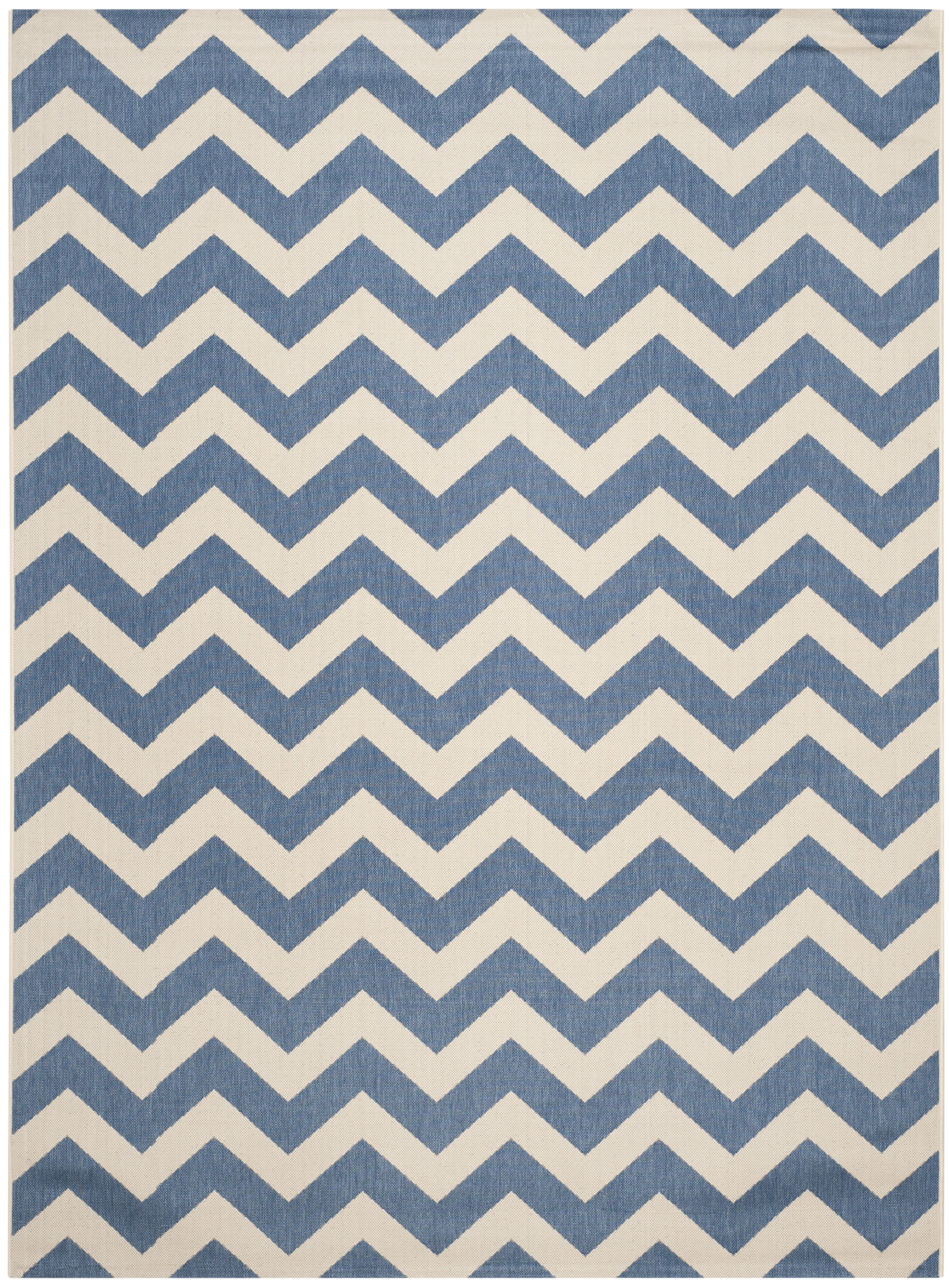 Safavieh Courtyard Bailey Chevron Indoor/Outdoor Area Rug, Blue/Beige, 8' x 11'