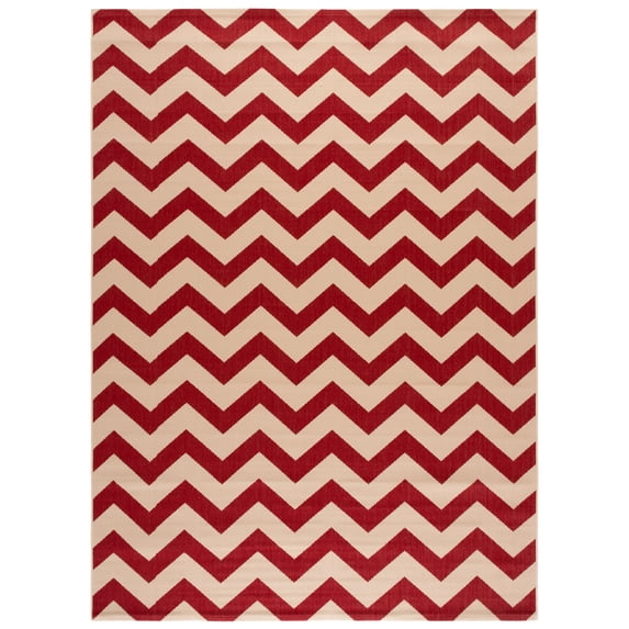 Safavieh Courtyard Bailey Chevron Indoor/Outdoor Area Rug, Red, 8' x 11'