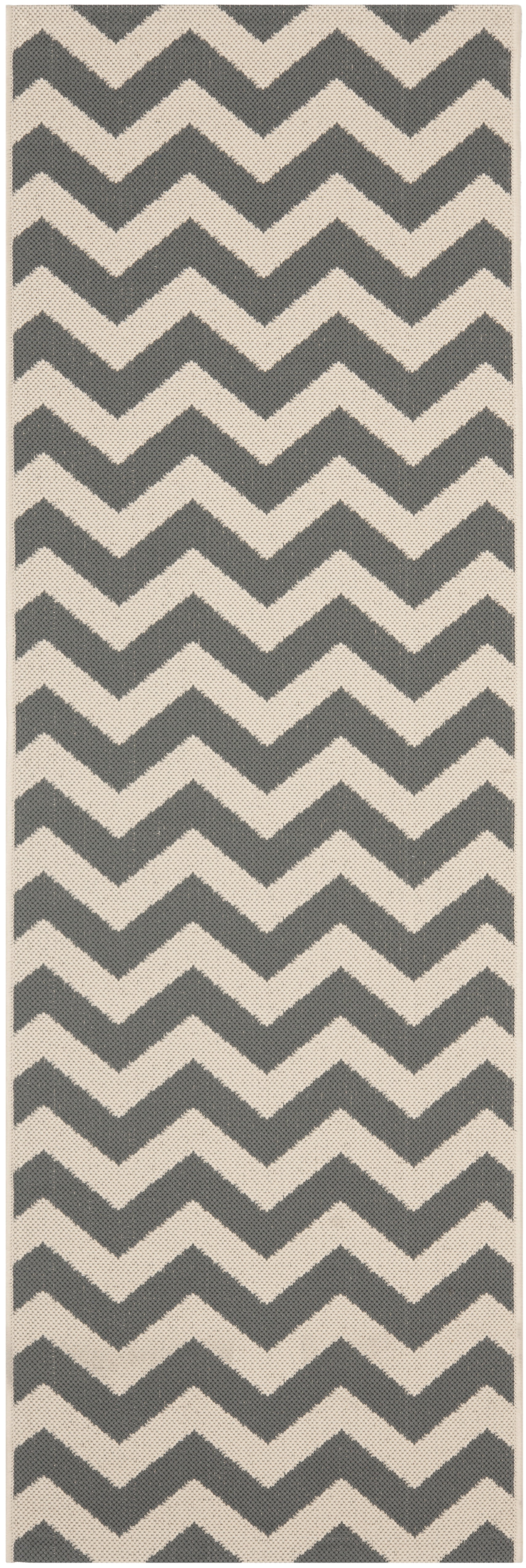 Safavieh Courtyard Bailey Chevron Indoor/Outdoor Runner Rug, Gray/Beige, 2'3" x 12'