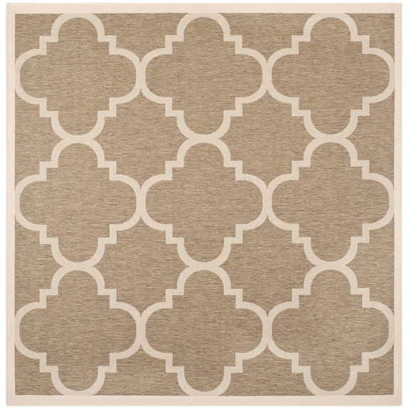 Safavieh Courtyard Becky Geometric Indoor/Outdoor Area Rug, Brown, 4' x 4' Square