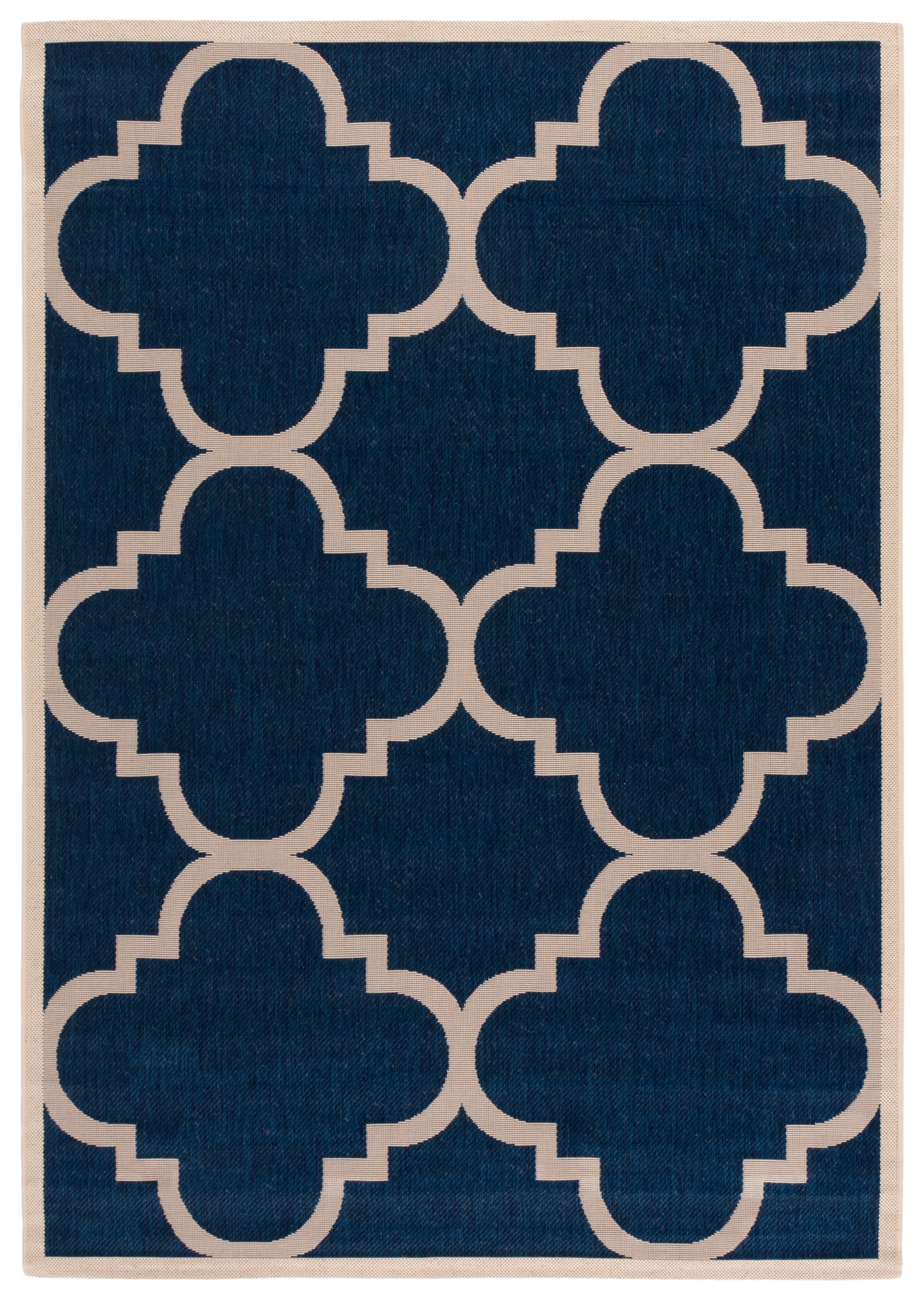 Safavieh Courtyard Becky Geometric Indoor/Outdoor Area Rug, Navy/Beige, 4' x 5'7"