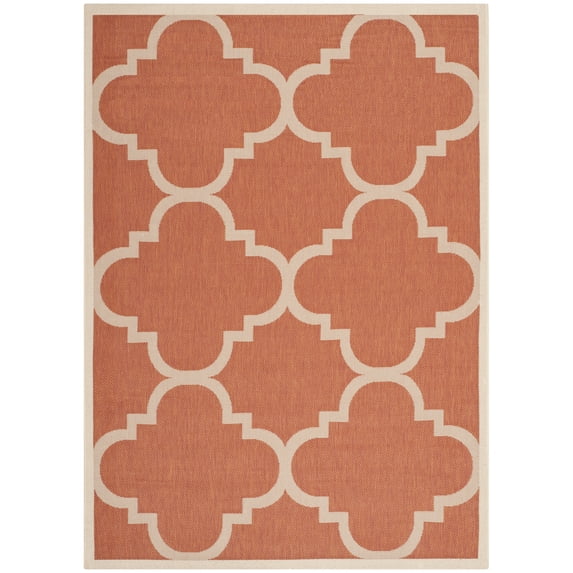 Safavieh Courtyard Becky Geometric Indoor/Outdoor Area Rug, Terracotta, 4' x 5'7"