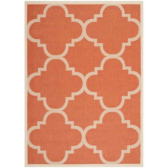 Safavieh Courtyard Becky Quatrefoil Indoor/Outdoor Area Rug, 4' x 5'7", Terracotta