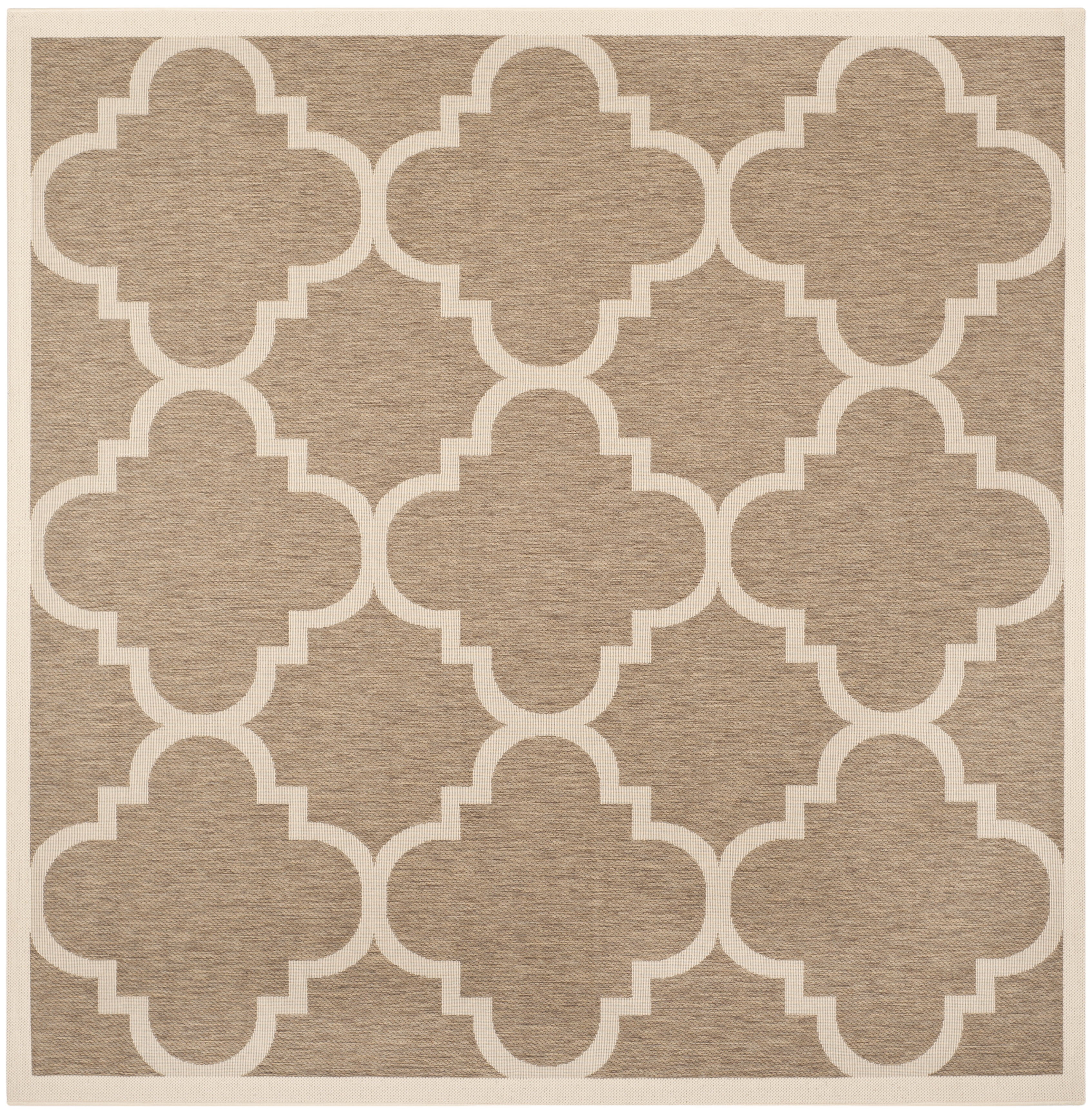 Safavieh Courtyard Becky Geometric Indoor/Outdoor Area Rug, Brown, 5'3" x 5'3" Square