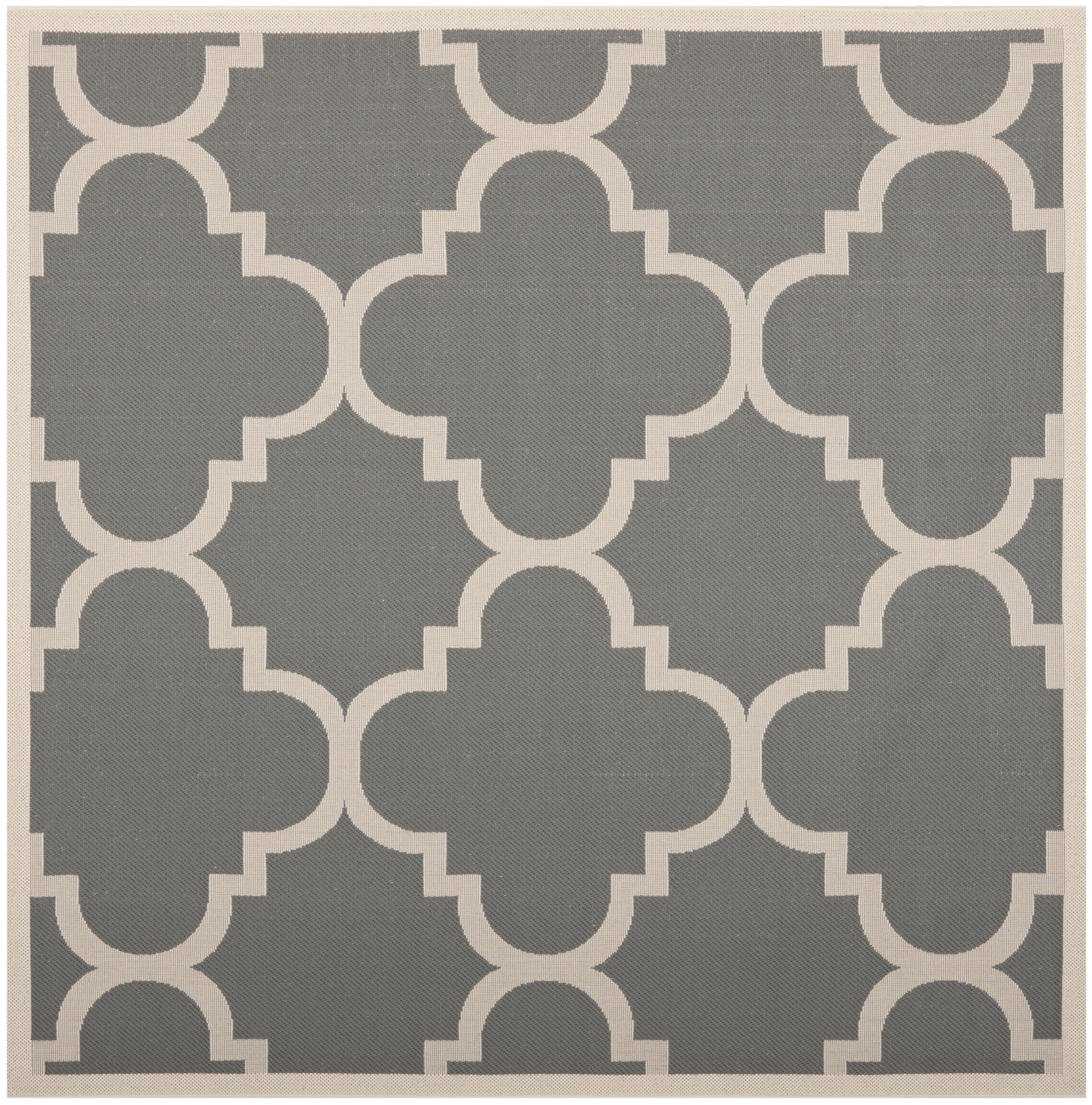 Safavieh Courtyard Becky Geometric Indoor/Outdoor Area Rug, Gray/Beige, 5'3" x 5'3" Square