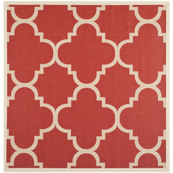 Safavieh Courtyard Becky Quatrefoil Indoor/Outdoor Area Rug, 5'3" x 5'3" Square, Red