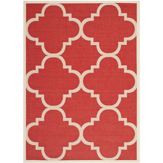 Safavieh Courtyard Becky Geometric Indoor/Outdoor Area Rug, Red, 5'3" x 7'7"