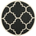 thumbnail image 1 of Safavieh Courtyard Becky Geometric Indoor/Outdoor Area Rug, Black/Beige, 6'7" x 6'7" Round, 1 of 11