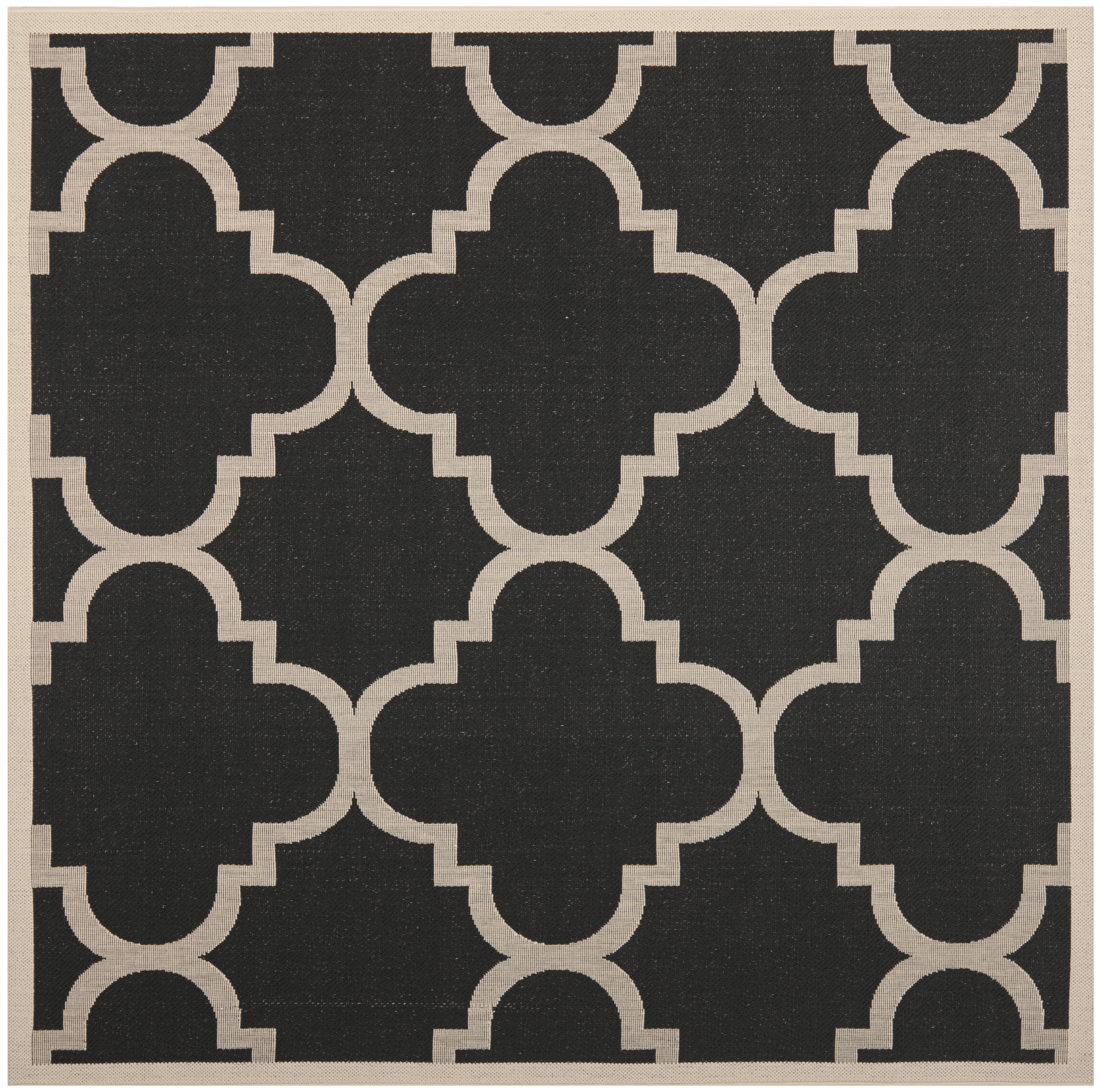 Safavieh Courtyard Becky Geometric Indoor/Outdoor Area Rug, Black/Beige, 6'7" x 6'7" Square