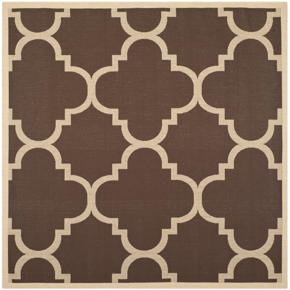 Safavieh Courtyard Becky Geometric Indoor/Outdoor Area Rug, Dark Brown, 6'7" x 6'7" Square