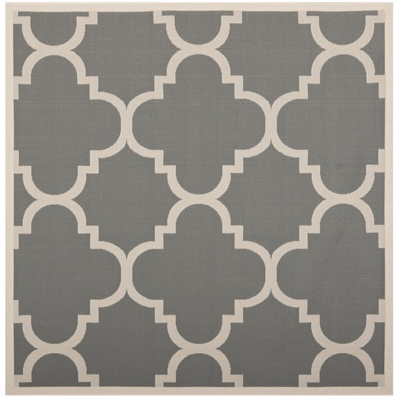 Safavieh Courtyard Becky Geometric Indoor/Outdoor Area Rug, Gray/Beige, 6'7" x 6'7" Square