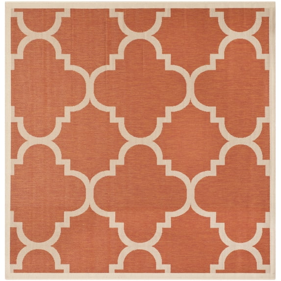 Safavieh Courtyard Becky Geometric Indoor/Outdoor Area Rug, Terracotta, 6'7" x 6'7" Square