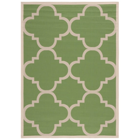 Safavieh Courtyard Becky Geometric Indoor/Outdoor Area Rug, Green/Beige, 6'7" x 9'6"